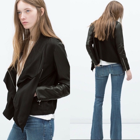 Zara Trafaluc Black Moto Jacket. Size XS. P/A1138/375 - Picture 1 of 7